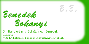 benedek bokanyi business card